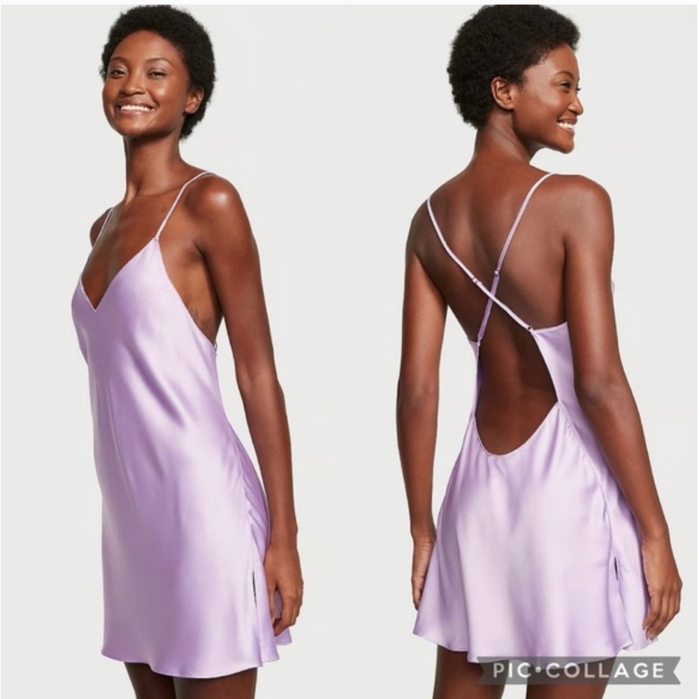 Sultry Victoria’s Secret Open Back Satin Slip Dress
